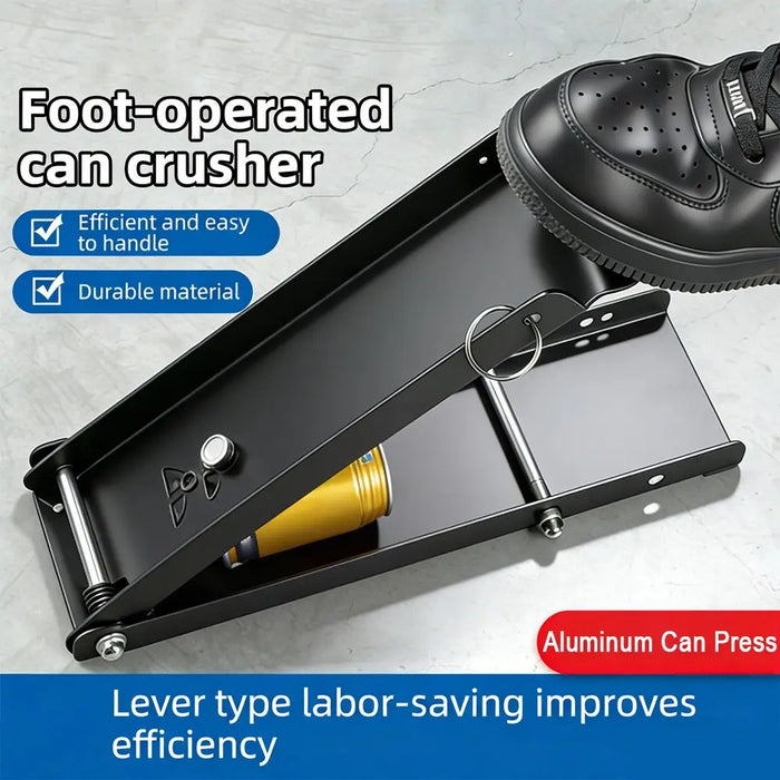 Foot‑Operated Lever Can Crusher — Cast Iron, Effort‑Saving & Non‑Slip (1pc)