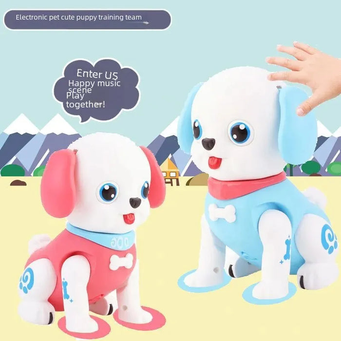 Electric Pet Robot Model - Glowing, Battery-Powered Toy in Pink and Blue Plastic Material - Ideal Gift for Boys and Girls