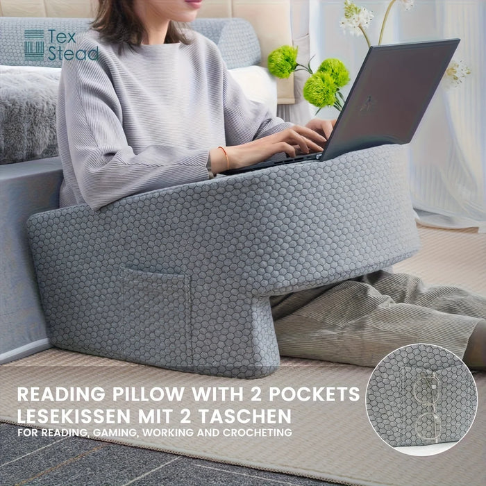 Reading Pillow for Gaming — Extra Large Memory Foam Armrest Bed Rest Pillow, 22.4×24×11.8in (1 pc)