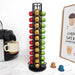 40‑Pod Rotating Coffee Capsule Holder — Metal Stand for Nespresso, Vertuo & Dolce Gusto (Black / Silver / Rose Gold)
