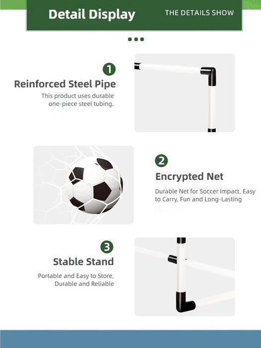 Foldable Children's Football Goal with Pump & Ball – Portable Soccer Set