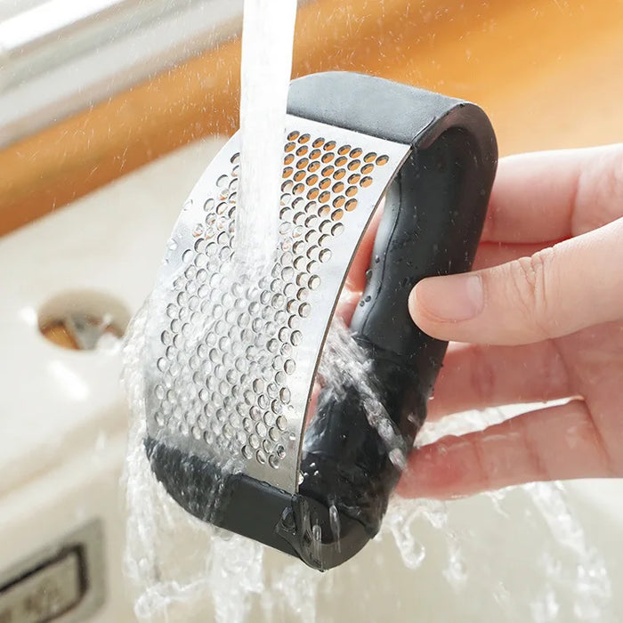 Easy Garlic Press Crusher - Stainless Steel Garlic Mincer and Fruit Vegetable Tool - Essential Kitchen Accessories Gadget for Food Prep