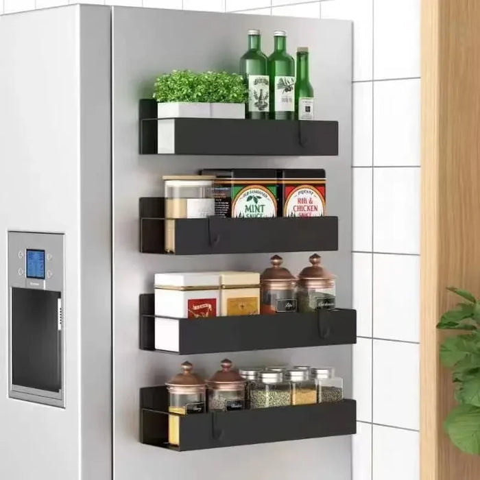 Magnetic Fridge Spice Shelf — Hanging Space-Saving Kitchen Storage Rack