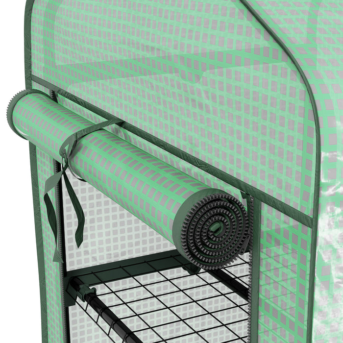 Outsunny Three-Tier Mini Greenhouse - Green | Aosom UK