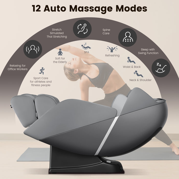 Full Body Zero Gravity SL Track Electric Shiatsu Massage Chair-