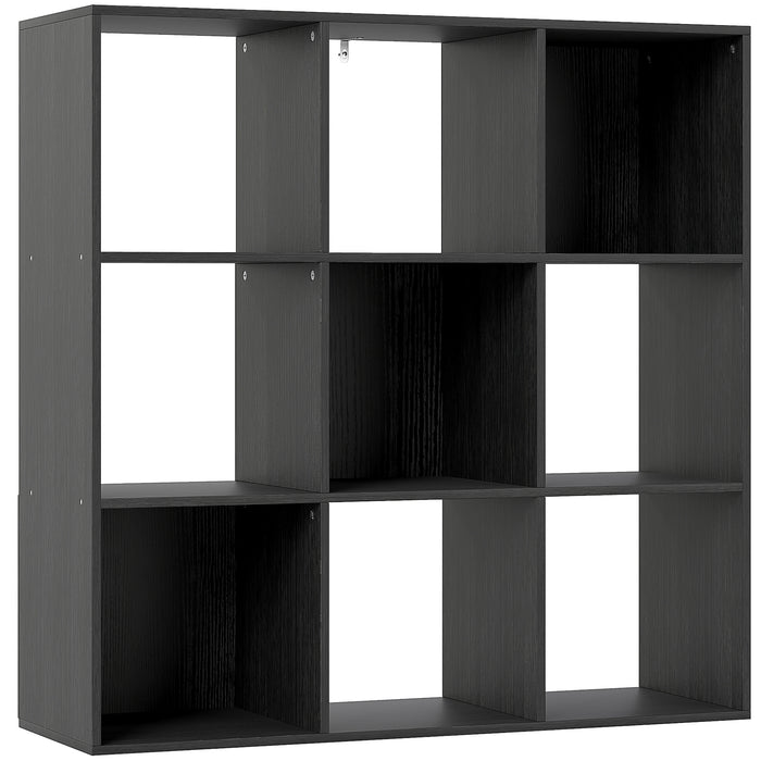 HOMCOM Nine-Cube Storage Shelf - Black