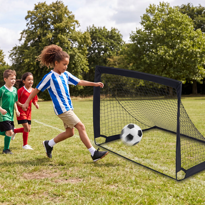 120 x 92 cm Set of 2 Pop Up Football Nets with Carry Bag and 8 Ground Stakes