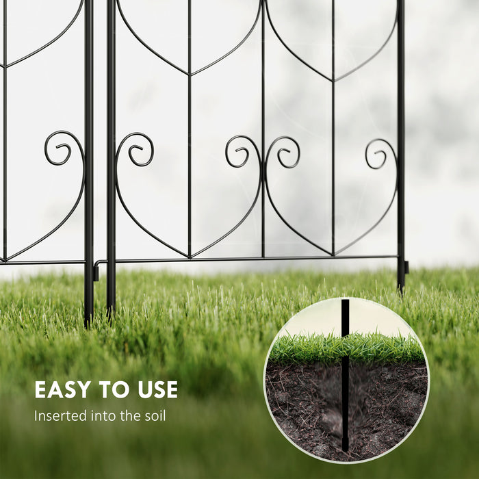 Outsunny Set of 2 Garden Trellis, Metal Fence Panels for Climbing Outdoor Plants, Flowers, 180 x 50cm