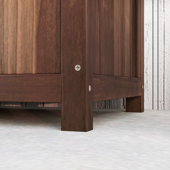 Outsunny 53L Garden Wooden Planter Box with Trellis Free Standing Flower Raised Bed with Lattice for Climbing Plants, 76cm x 36cm x 170cm, Dark Brown