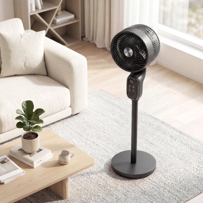 HOMCOM 20 dB Silent Standing Fan for Bedroom, 39in Pedestal Fan with Remote, Oscillating, 8 Speeds, Adjustable Height, Black