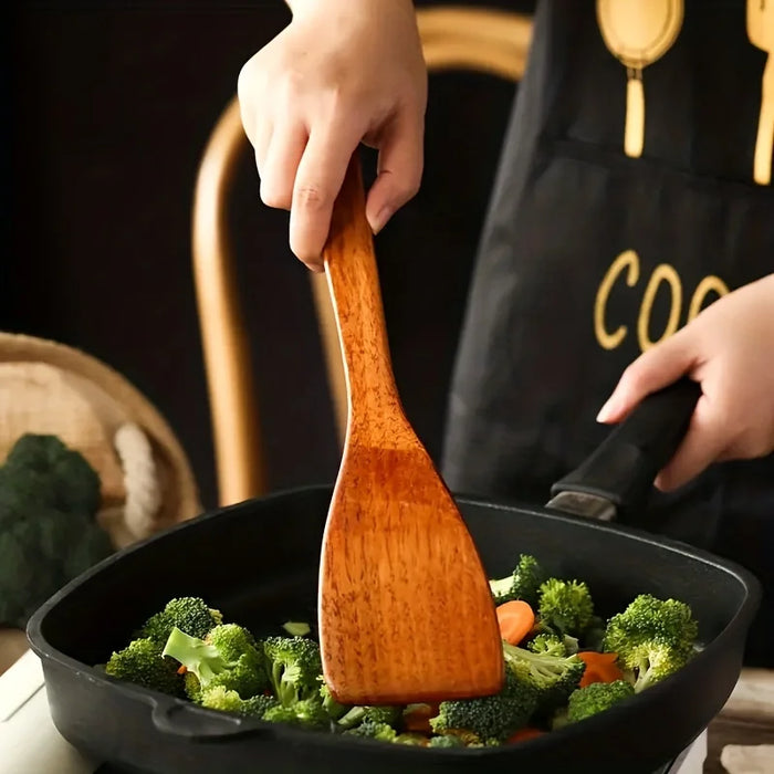 4-piece Wooden Kitchen Utensil Set — Shovel, Scoop, Spatula & Spoon