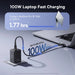 Baseus 100W GaN 3‑Port Fast Charger — 2x USB‑C + USB‑A, PD/QC/PPS