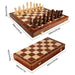 15" x 15" Folding Walnut Chess Set with Solid Wooden Pieces