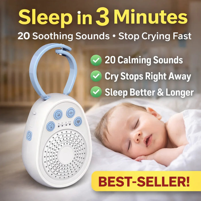 Baby White Noise Machine — Sleep in 3 Minutes, 20 Soothing Sounds, USB Rechargeable