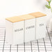 3‑Piece Coffee, Tea & Sugar Canister Set — Stainless Steel with Airtight Bamboo Lids