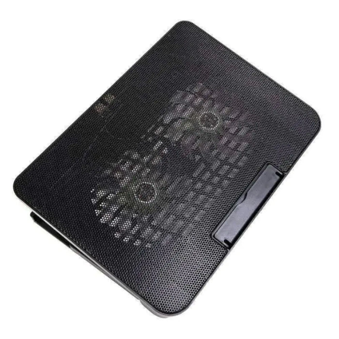 Adjustable Metal Mesh Laptop Cooling Pad with USB and LED Light — Black