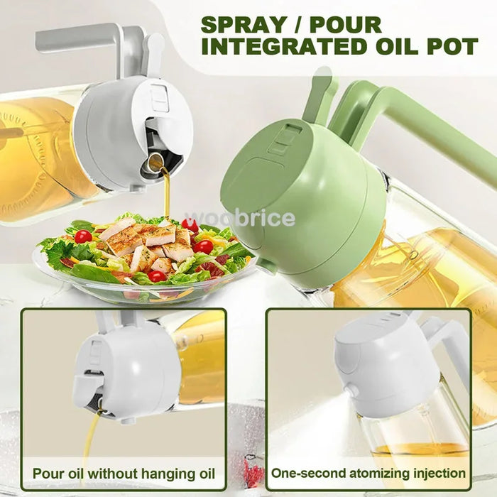 500ml Oil Spray Bottle & Cruet – Refillable Oil Dispenser for Kitchen and BBQ
