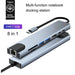 USB‑C 8‑in‑1 Hub — HDMI 4K@30Hz, 100W PD, RJ45 100Mbps, Dual SD/TF, USB 3.0