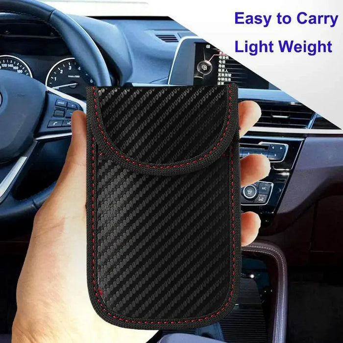 Faraday Cage Car Key Signal Blocker Pouch M7D8 — Dual‑Pocket Key Fob Bag