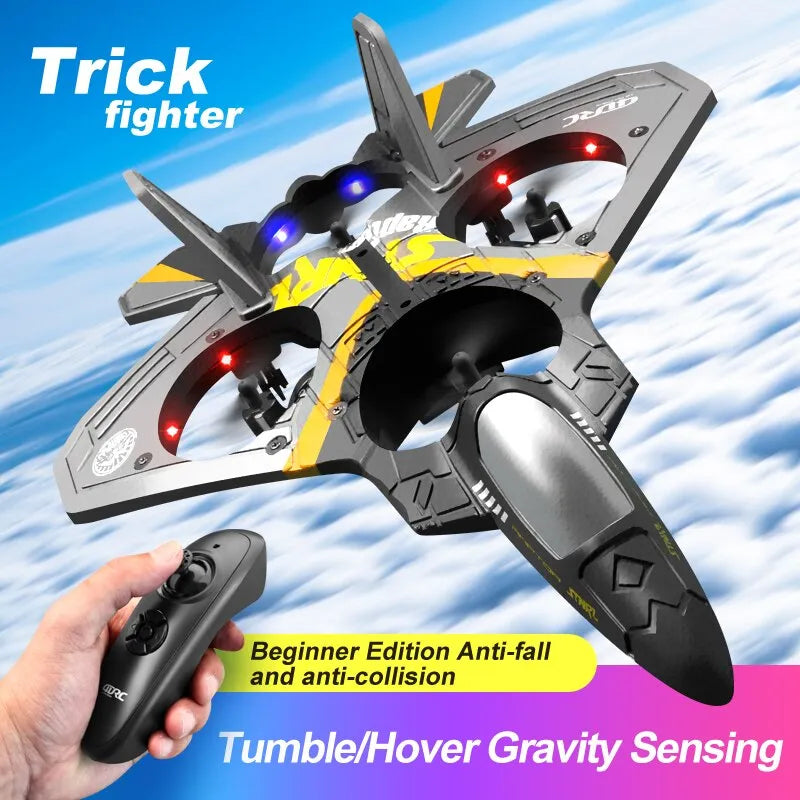 V17 RC - 2.4G Remote Control Fighter Plane with EPP Foam, Glider and Drone Functionality - Ideal Hobby Toy for Kids