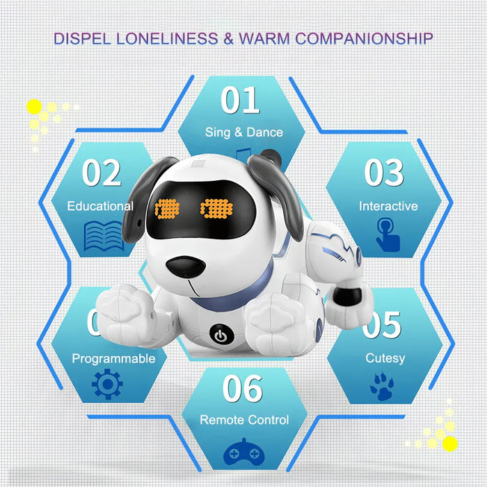 LE NENG TOYS K16A - Electronic Pets Robot Stunt Dog with Voice Command, Programmable, Touch-Sense, Music Song Toy - Perfect Interactive Gift for Kids