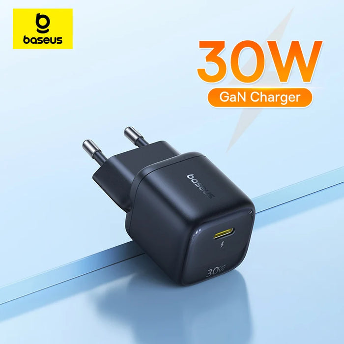 30W GaN USB‑C PD Fast Charger — Works with iPhone 12–17 & USB‑C Devices (EU Plug)