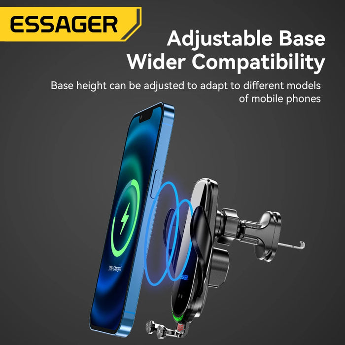 15W Qi Wireless Car Vent Phone Holder – Fast Charging & Auto Grip