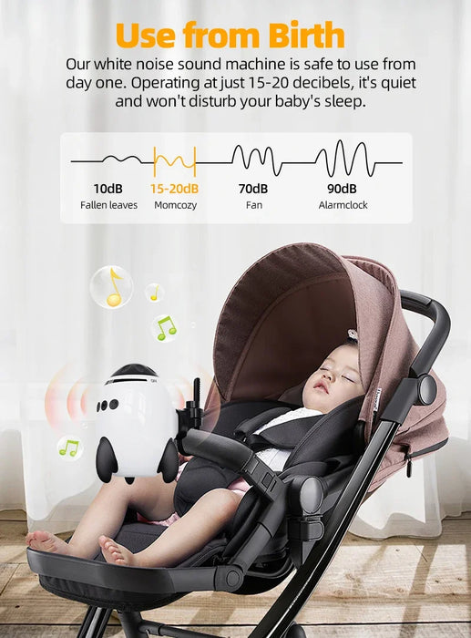 Portable Baby Soother — Bluetooth Sleep Aid & Rocker, USB‑C Rechargeable (White)