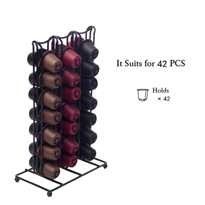 360° Rotating 24-Capsule Stainless Steel Coffee Pod Holder JT222