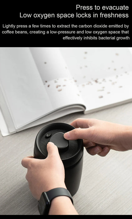 Stainless Steel Vacuum Canister — Sealed Storage for Coffee & Tea