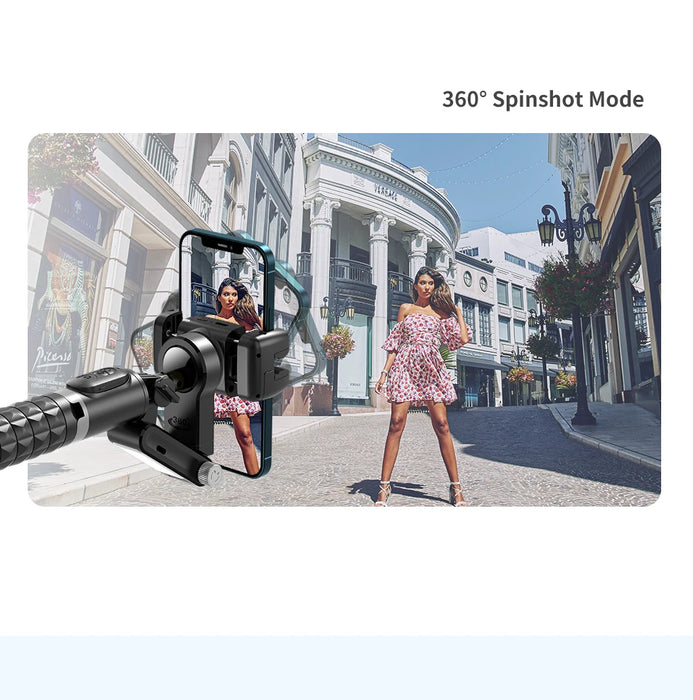 Q18 360° Follow-Tracking Gimbal — Selfie Stick Tripod with Fill Light for iPhone & Smartphones