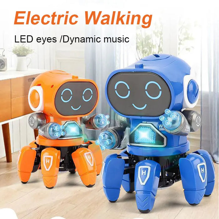 Electric Dancing Robot - Intelligent Toy with LED Flashing Lights and Music, Walking Features - Perfect Xmas Gift for Boys and Girls