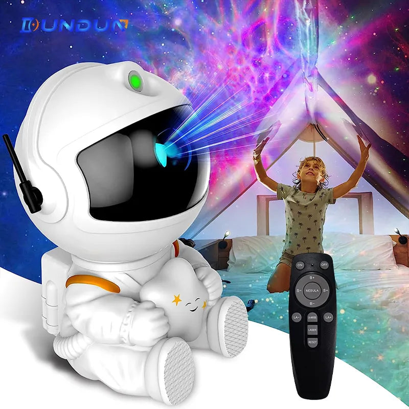Galaxy Star Projector LED - Night Light with Astronaut and Starry Sky Projection - Ideal for Bedroom Home Decor and Children's Presents