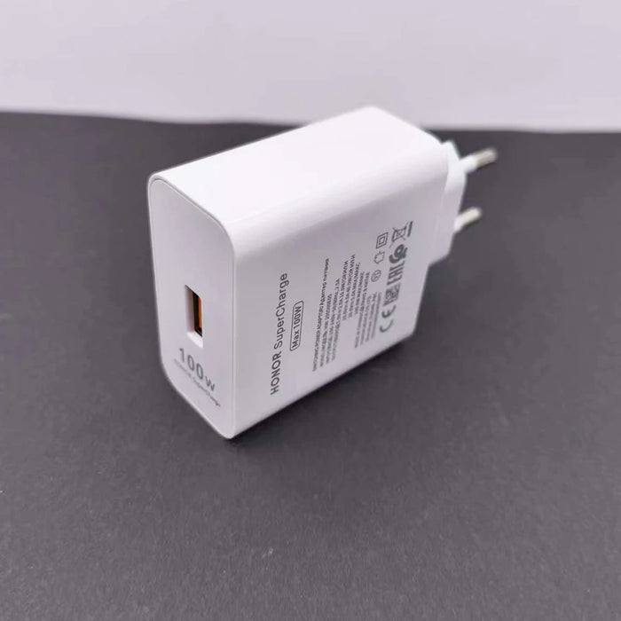 100W SuperCharge EU Wall Charger with 1m 6A USB-C Cable for Honor & Magic V series