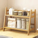 2-Tier Wicker-Look Coffee Station Organizer — Bamboo-Style Mug Holder for Countertop