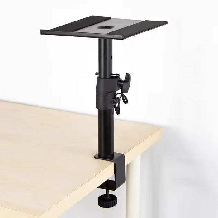 Studio‑Grade Clamp Mount Speaker Stand — Height Adjustable Desktop Platform for Monitors