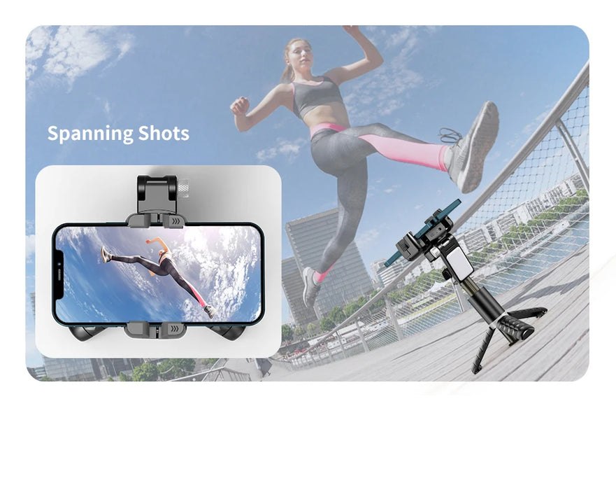 Q18 360° Follow-Tracking Gimbal — Selfie Stick Tripod with Fill Light for iPhone & Smartphones