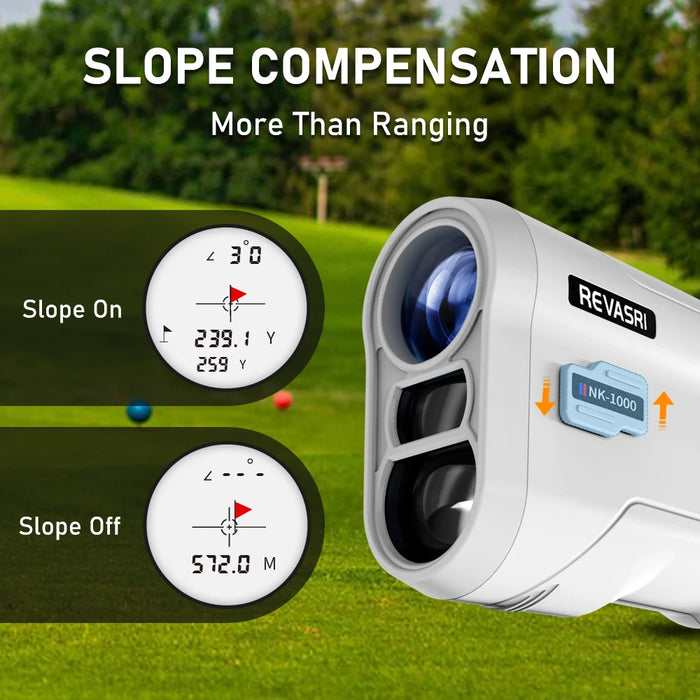 REVASRI Laser Rangefinder — 6x Magnification, Flag‑Lock & Slope, USB‑C Rechargeable (600m / 1000m models)
