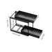 Double-Layer Pull-Out Storage Rack with 5 Hooks — PP Drawer Organiser for Kitchen & Bathroom