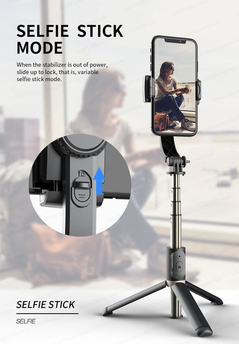 Q08 Handheld Gimbal Stabiliser & Selfie Stick with Bluetooth Remote for Smartphones