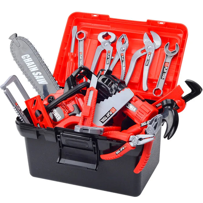 Simulation Repair Toys Kit - Kids Toolbox with Plastic Drill and Engineering Puzzle Game - Perfect Learning and Gift for Boys