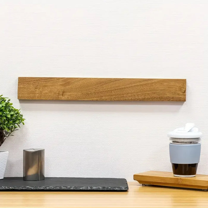 Acacia Wood Magnetic Knife Rack – Wall-Mounted Knife Bar (Yellow)
