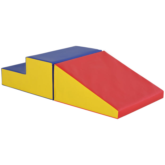 HOMCOM 2 Piece Soft Play Set for Toddler Climb and Crawl, for 12-36 Months, Red | Aosom UK