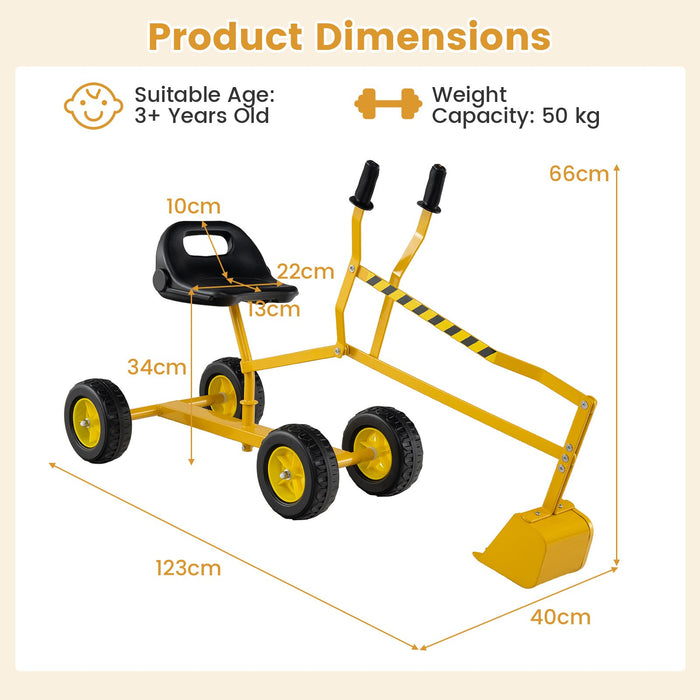 Sand Digger for Kids, Sandbox Toy Digger Outdoor Construction Excavator for 3+ Years Old Boys and Girls-