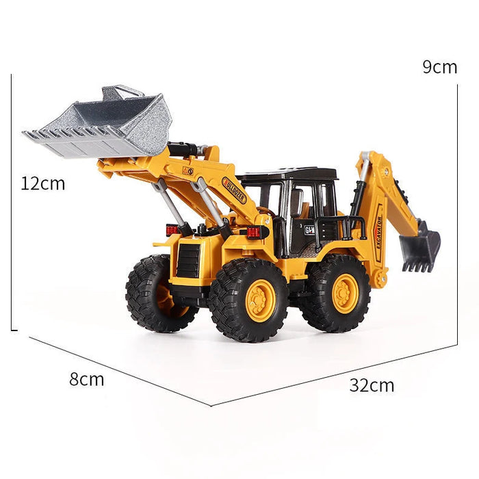 Alloy Tractor Toy Collection - Bulldozer, Excavator, Miniature Crane Truck Diecast Model - Ideal Engineering Vehicle Gift for Boys and Farm-Loving Children