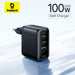 Baseus 100W GaN Fast Charger – 2 USB-C + USB-A, PD/QC/PPS