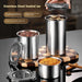 Stainless Steel Airtight Food Storage Jar — 500ml / 900ml / 1400ml, Sealed Canister with Locking Clamp