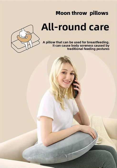U‑Shape Reading & Gaming Cushion — Crochet Tatting Arm Support for TV, Desk & Travel