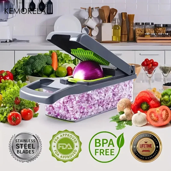 Multifunctional Vegetable Chopper - 16 in 1 Food Grater and Slicer, Kitchen Dicer Cut Tool - Ideal for Efficient and Easy Food Preparation