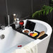 Extendable Bathtub Tray – Retractable Bath Shelf & Towel Holder (White/Black)